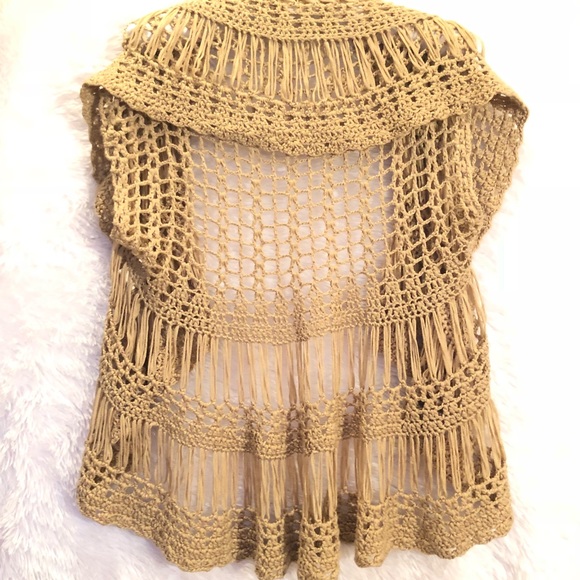 Crochet Open Short Cardigan Shawl - Picture 2 of 5